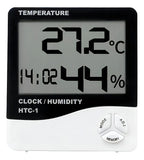 Higrometro Digital Termometro Medidor Humedad Reloj Alarma