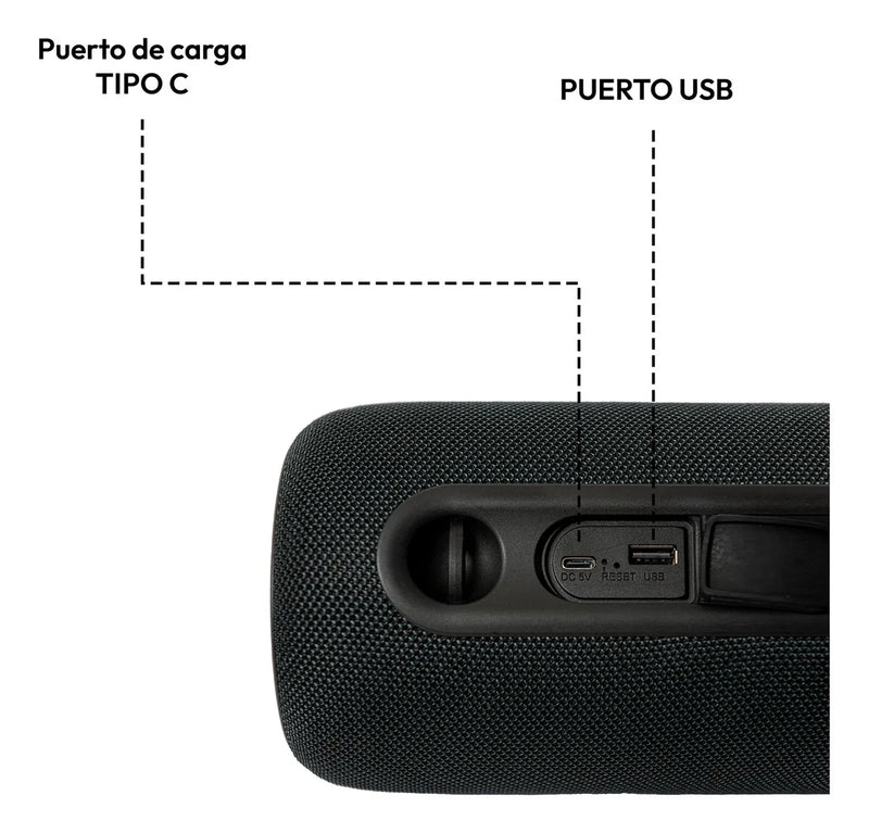 Parlante Portatil Bluetooth 15W Sc15 Challenger Color Negro