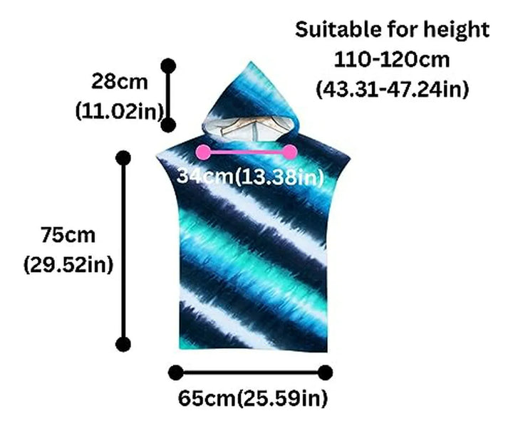 Toalla Con Capucha Para Playa Y Deportes Acuáticos, Microfib