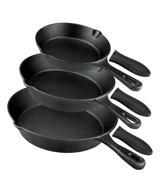 Sartén De Hierro Fundido Presazonada Juego De Sartenes De Hi B0B463KKS3 rincentd color Negro.