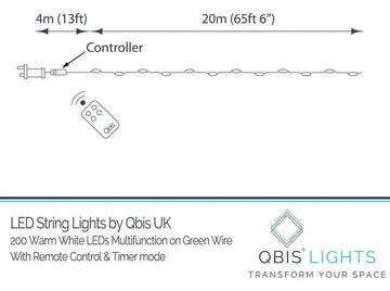 Qbis 200 Luces Led De Navidad De Color Blanco Cálido Con C.