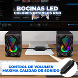Bocinas Rgb Con Control Volumen Portátil 3.5mm