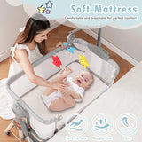 Cuna Mecedora 3 En 1 Con Juguetes Musicales Y Ruedas Gris