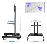 Base Soporte Tv A Piso Ruedas Para 32 -75 Movible