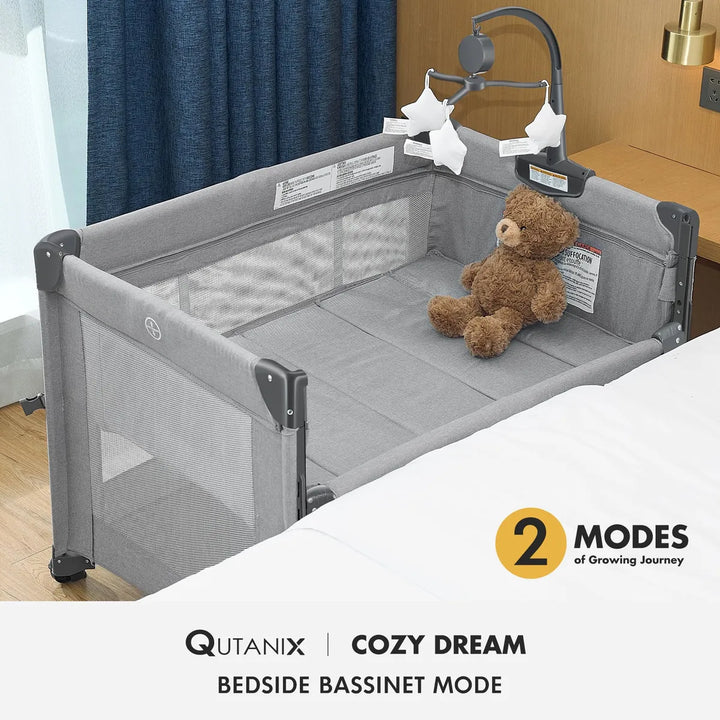 Qutanix Corralito De Bebe 2 En 1, Cuna Portatil Plegable Fac