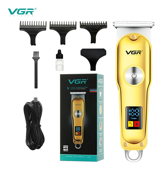 Máquina Patillera Barbera Trimmer Vgr-290 Profesional Led