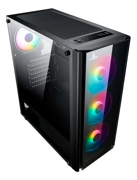 Gabinete Iceberg Crystal G9 Atx 4 Ventiladores Color Negro