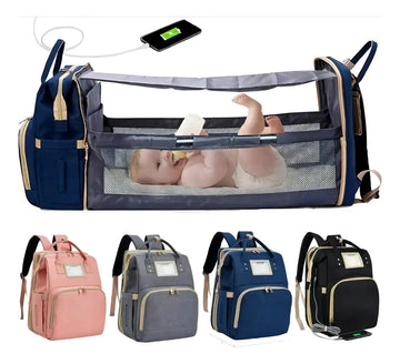 Maleta Bolso Pañalera Cambiador Baby Shower Cuna Expandible Color Segun disponibilidad Diseño de la tela Liso
