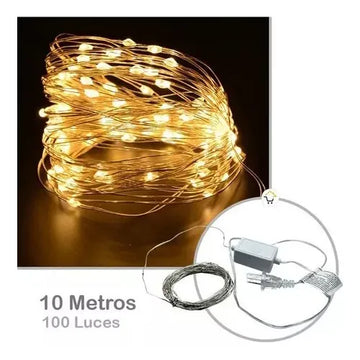 Extensión Micro Led Lineal 10m 100 Luces Navidad Cálida 1540 Cálida
