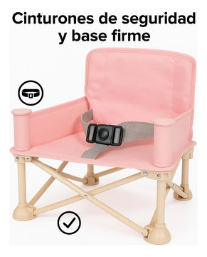 Silla Plegable Para Bebe Portatil Con Bandeja - Comedor Silla Bebe Rosa