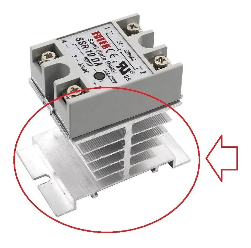 Disipador Calor Aluminio Para Ssr Termostato Rex-c100
