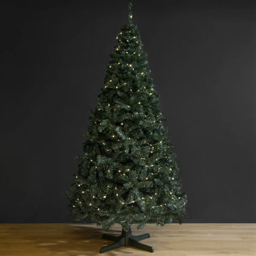 Árbol Pino De Navidad Cascada 2.25m Para Adornos Bolas Luces Verde Oscuro