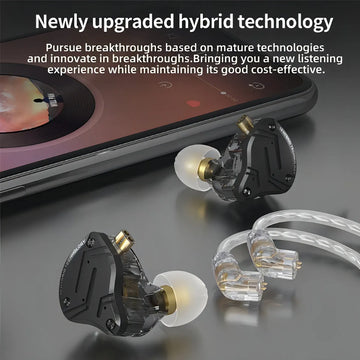 Audífonos Kz Zs10 Pro X Con Micrófono Monitores In Ear Pin C Negro
