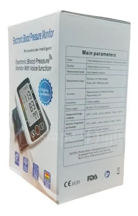 Combo Tensiómetro Digital Con Voz+termómetro Digital+pilas Blanco