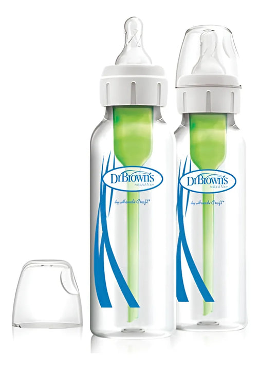 Set X2 Biberones De Vidrio Boca Estrecha De 8 Oz Color Transparente