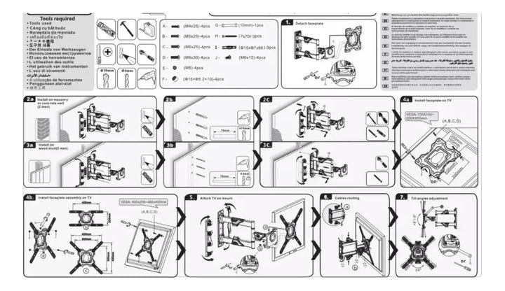 Soporte Tv 32 A 55 P4 Brazo Largo Giratorio Negro
