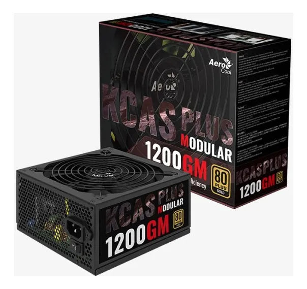 Fuente De Poder Aerocool Kcas Plus 1200w 80 Plus Gold Negro
