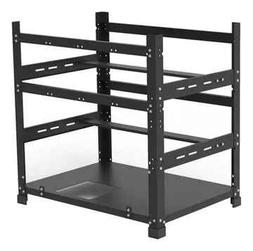 Marco De Plataforma De Minería Al Aire Libre 12 Gpu Negro
