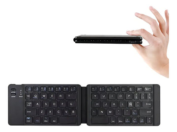 Teclado Inalambrico Bluetooth Plegable Para Pc Cel Letra Ñ Teclado Gris Idioma Inglés Internacional