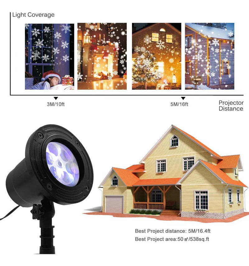 Proyector De Luz Led Navidena Con Efecto Nieve Automatico