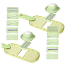 Combo X2: Pelador Y Rallador Verduras Protector 6en1 Chefmas Verde