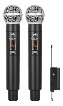 Microfono Inalambrico 2doble Receptor Plug American Sound Color Negro