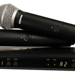 Micrófono Inalámbrico Shure Blx288/pg58-j10 Receptor Doble Color Negro