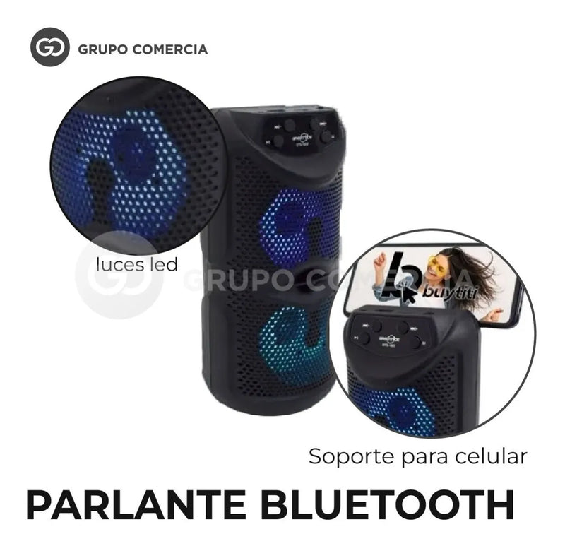 Parlante Bluetooth / Radio Cilindrico Mp3 Mega Bass Original Negro