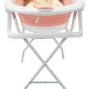 Bañera Plegable Con Soporte Y Cojín Stand Happy Baby Color Rosa