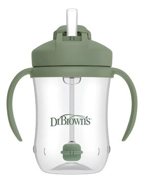 Vaso Entrenador Con Pitillo / 9 Onz Dr. Brown's / 6+ Verde Musgo Lisa
