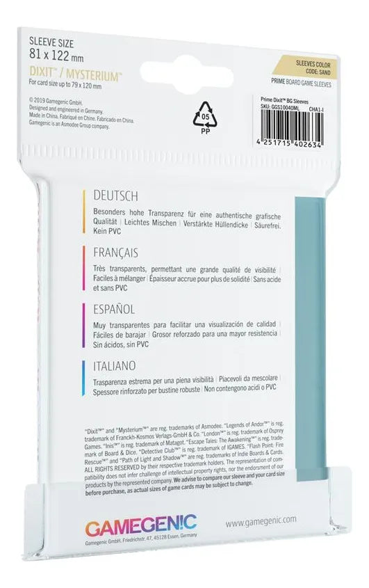 Fundas Protectores Sleeves Prime Dixit Bg 81x122 X 90mm