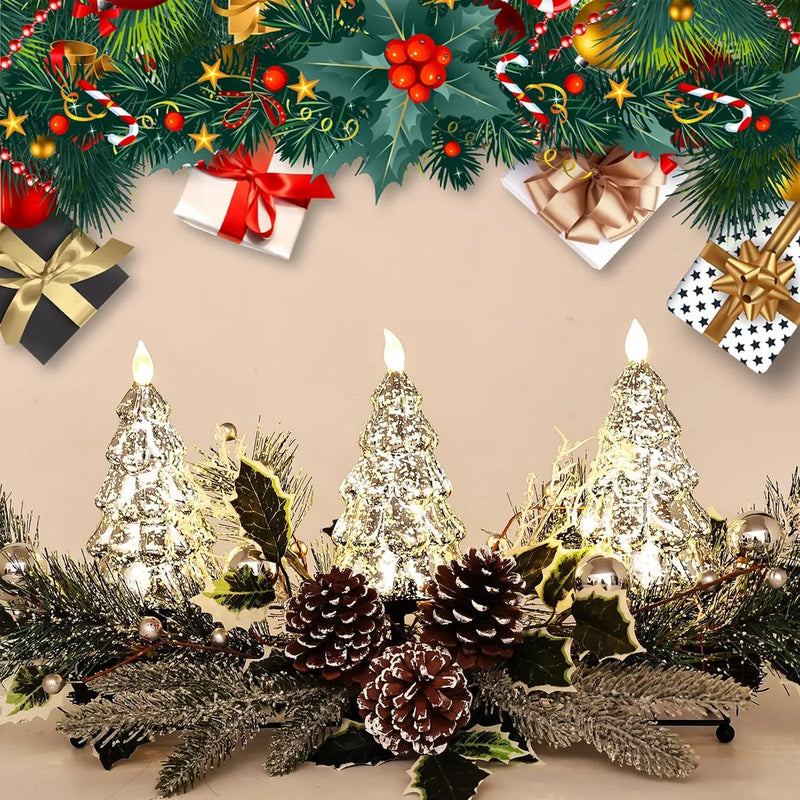Centro De Mesa Navideño Ultra Elegante Con Luces Led
