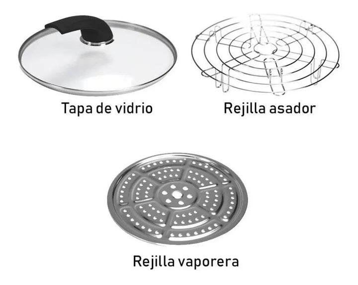 Sarten Doble Antiadherente Doubletta 4 En 1 Mostaza