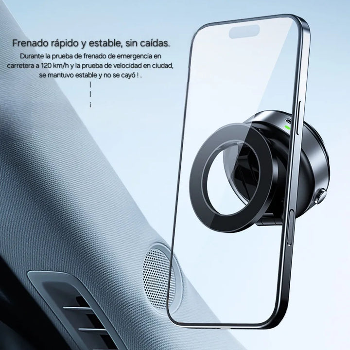 Soporte De Celular Electrico Usb Carro Holders Base Succion Negro