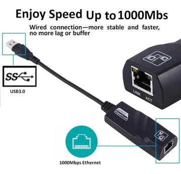 Adaptador Ethernet Usb 3,0 Rj45 A Lan 1000mbp