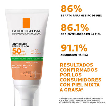Protector Solar Anthelios Clean To Ap50+50 La Roche Posay 50 mL
