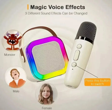 Parlante Bluetooth Portátil Led Rgb Mini Karaoke Micrófono Segun Disponiblidad.
