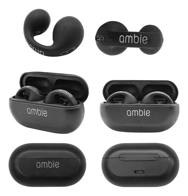Auriculares deportivos inalámbricos Bluetooth Ambie, color negro