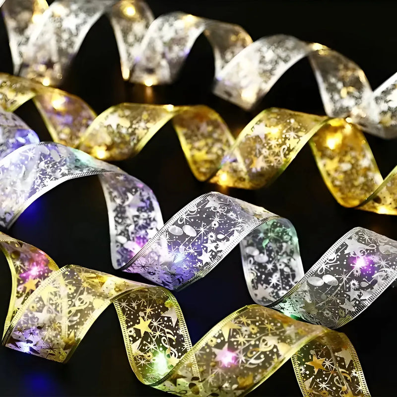 Cinta Navideña Con Luces Led Inalámbrica De 10 Metros Multicolor