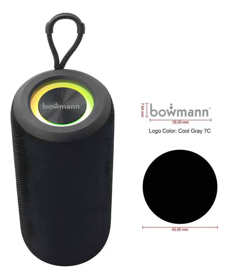 Parlante Bluetooth Tws Portatil Radio Usb Microfono Bowmann Color Negro