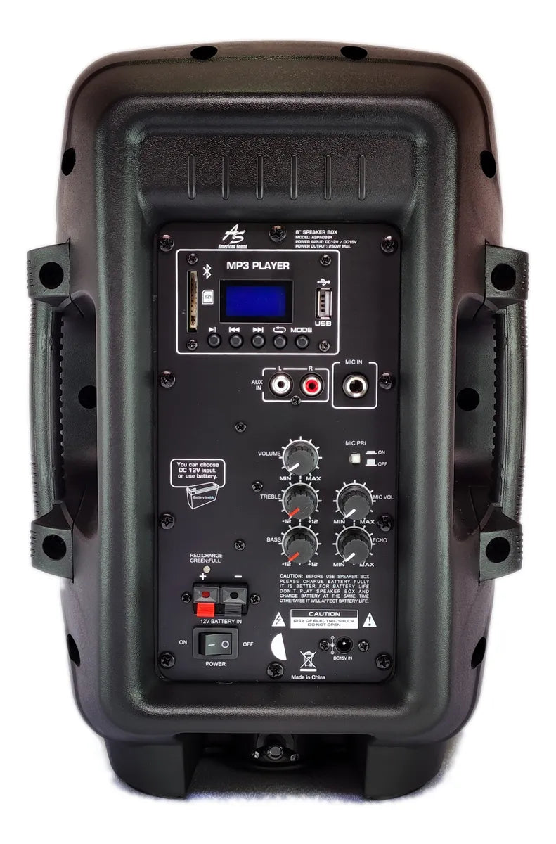 Parlante American Sound 250w Recargable + Tripode Metalico Negro