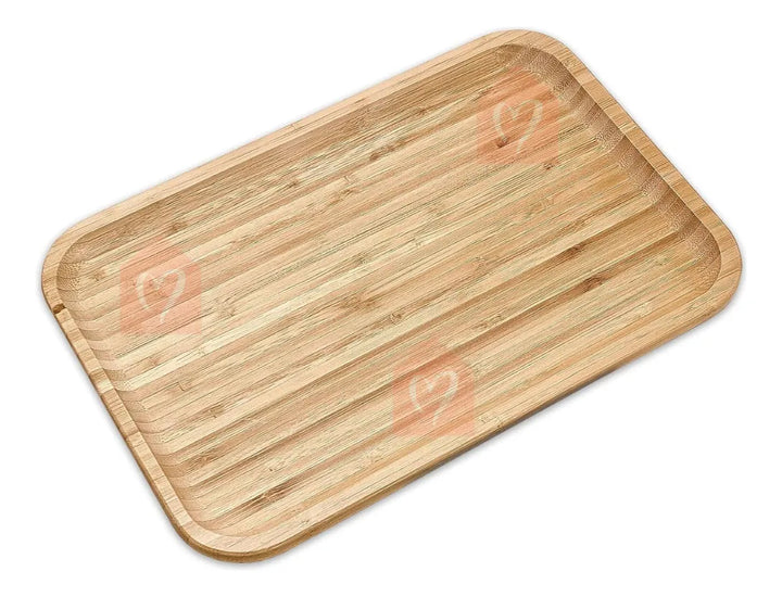 Bandeja De Bambú Para Servir Alimentos Mesa Y Cocina Lisa Madera