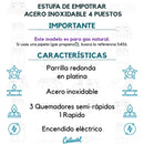 Estufa Empotrar Acero Inoxidable 61*51 Cm Gas Natural 5463 Gris
