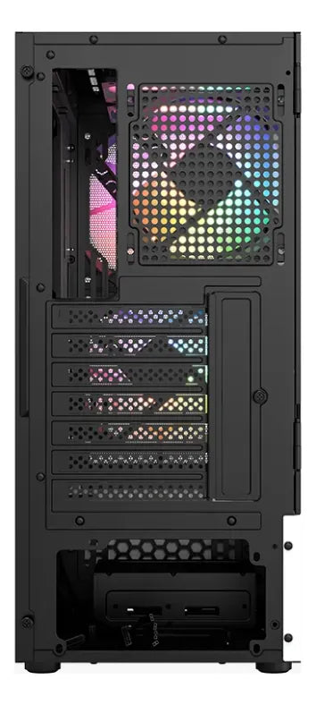 Chasis Xyz Airone 100 Mesh Negra 6.fan Argb Vidrio Templado Negro