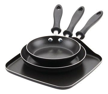 Set X 3pzs. Sartenes 18cm + 22cm Y Plancha 28cm. Farberware Negro