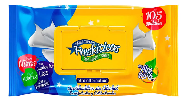 Pañitos Humedos Freskiticos X105 Con Aloe Vera