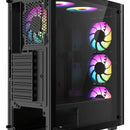 Chasis Iceberg Wood Core Gamer Con 6 Ventiladores Argb Negro