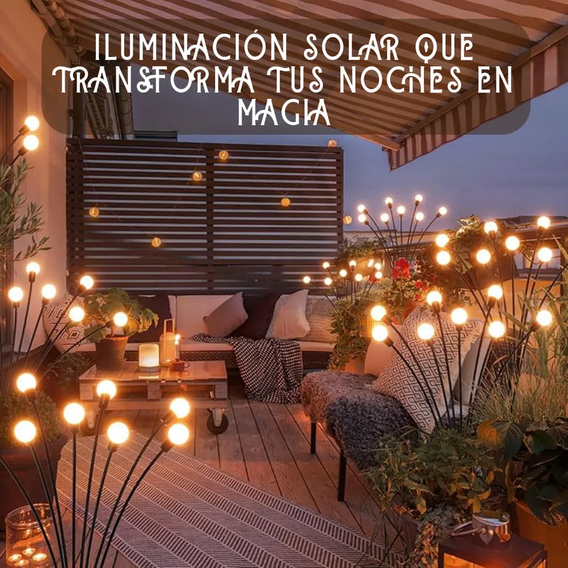 Luces Navidad Exterior Luces Luciérnagas Led Jardín 2 Piezas Amarillo