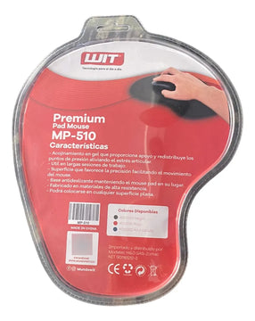 Pad Mouse Con Gel Ergonómico Wit Premium Negro
