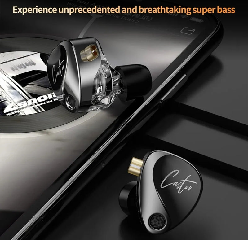 Audífonos Kz Castor Bass Edition Microfono In Ear 4 Driver Negro